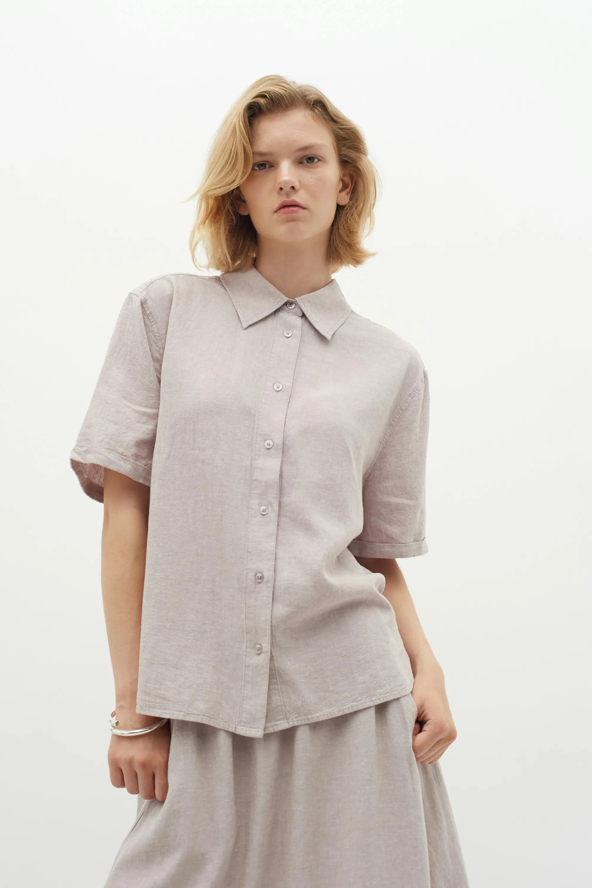 Shop EllieIW Short sleeved Linne Skjorta Skjortor & Blusar